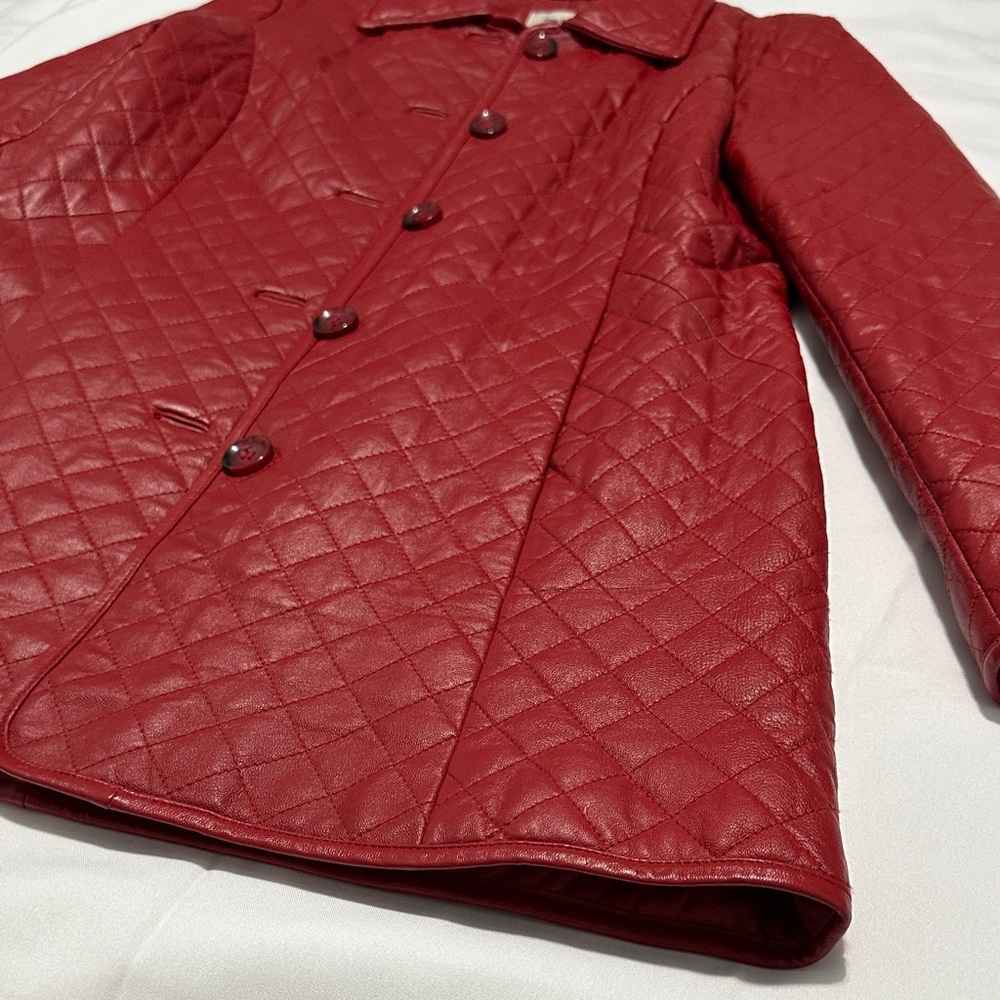Neiman Marcus Red Leather Jacket - Picture 7 of 16